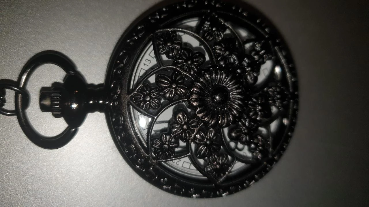 Montre de Poche Vintage Noir et Argent – photo 6